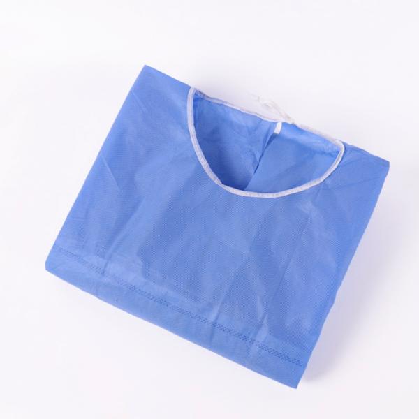 Multi Layer Nurse Hospital Surgical Scrubs SMS Blue Disposable Gown With 3 Pocket