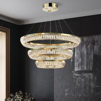 3000K à 6500K Trois anneaux de cristal de lustre commercial source LED K9 cristal
