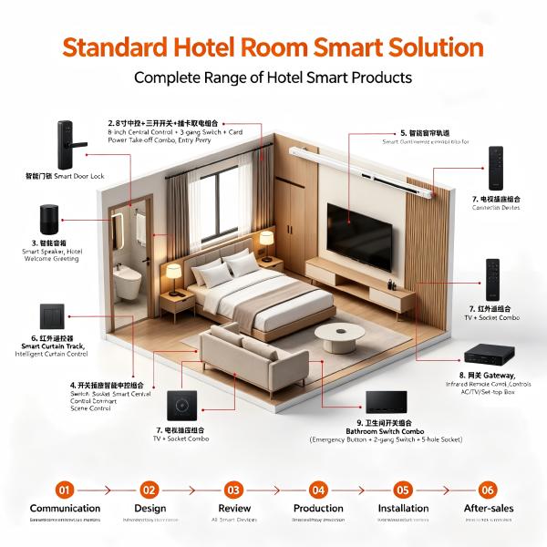 Flame‑retardant, 3C Certified Smart Switch for Hotel/Home – Intelligent Control