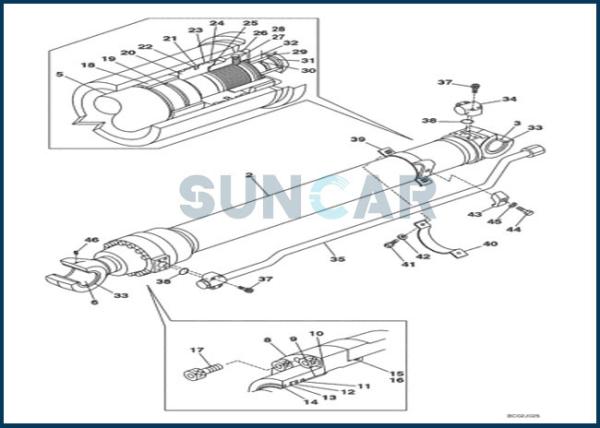 LZ00500 Hydraulic Cylinder Rebuild Kits for Excavators Arm CNH CX290