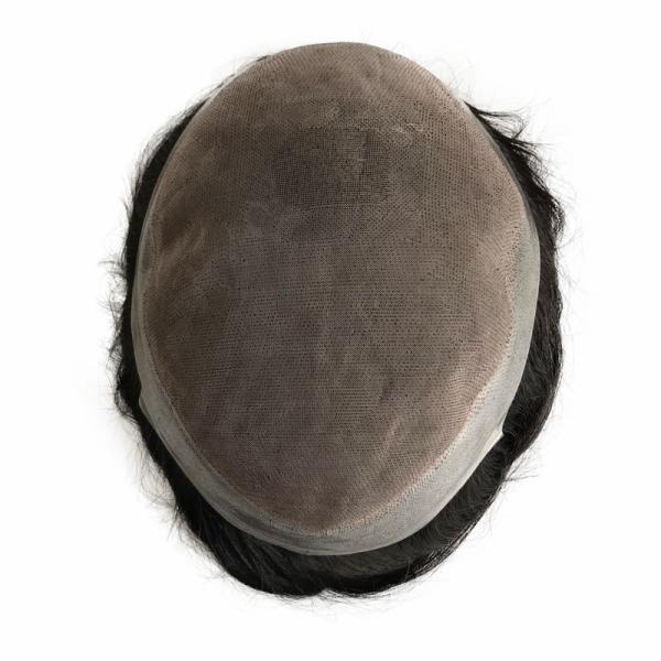 Super PU Skin Hair Topper 100% Human Hair Right Toupee Design with Invisible V Loop Front