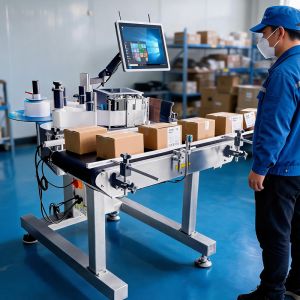 100pcs/Min Industrial Bottle Printing Labeling Machine PLC HMI Control