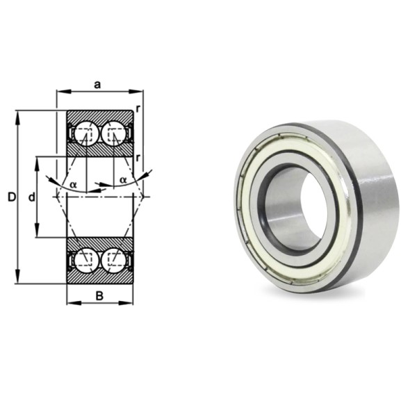 High Speed Operation Double Row Angular Contact Ball Bearing 5212ZZ 60*110*36.5mm Textile Machinery Bearing
