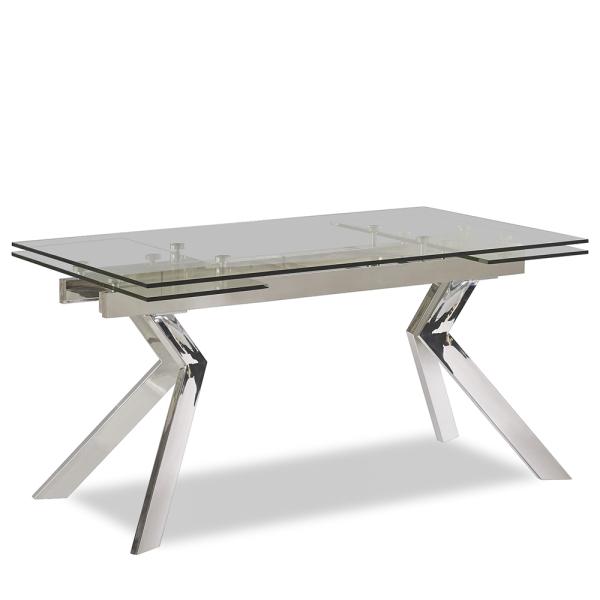Fashion Rotated Stainless Steel  Living Furniture  Western Style  Tempered Glass Dinning Table Sets