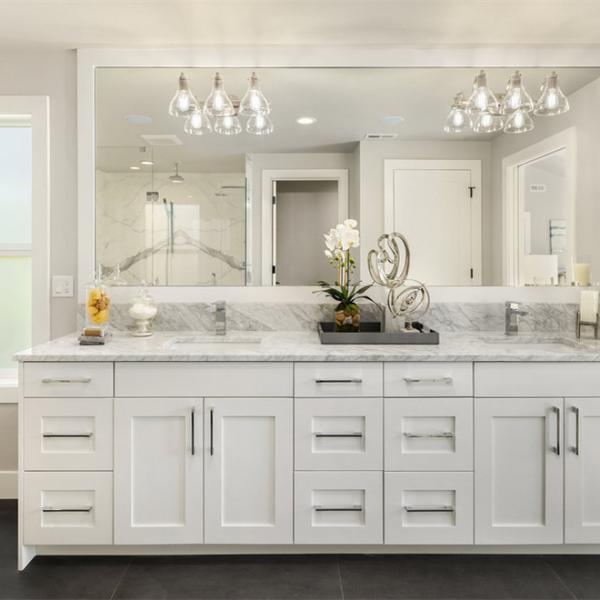 Modern Luxury American Lacquer Bathroom Furniture Shaker Style Bathroom Vanity White Bathroom Cabinets