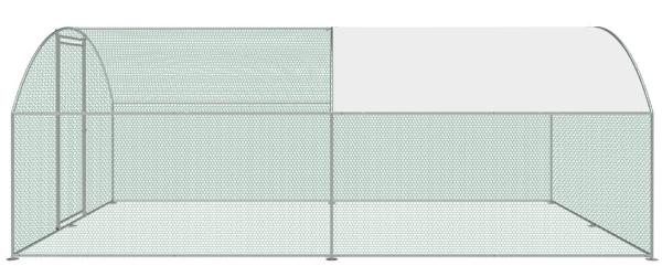 Round Roof Design Metal Chicken Run Coop Cage Animal Poultry House Hutch Backyard Outdoor Walk in CHicken cage