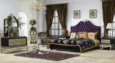 OEM ODM ISO14001 Luxury Style Classic Wooden Bedroom Set 4 Piece Customized