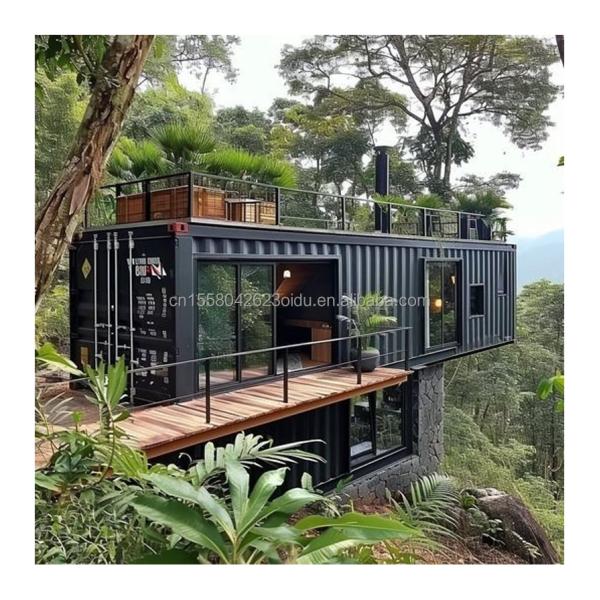 20ft Mobile Home Garden Studio Prefabricated Customizable Steel Container House with Wall 50/75/100mm Wave Sandwich Panel