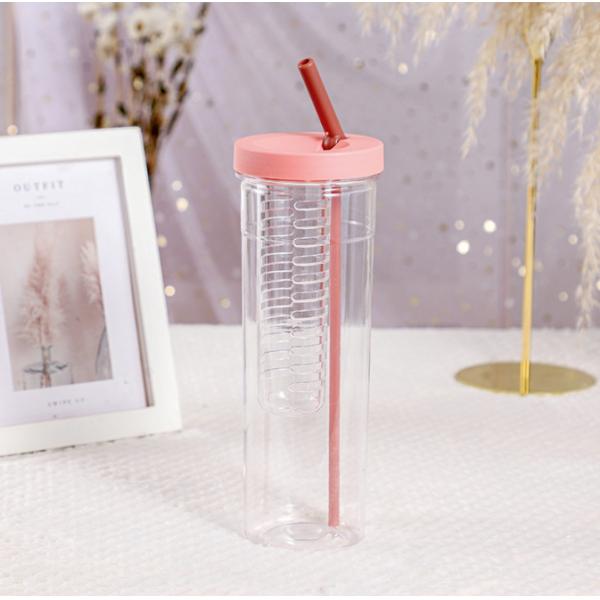 Чашки эспрессо OEM 700ml пластиковые с соломой и крышкой