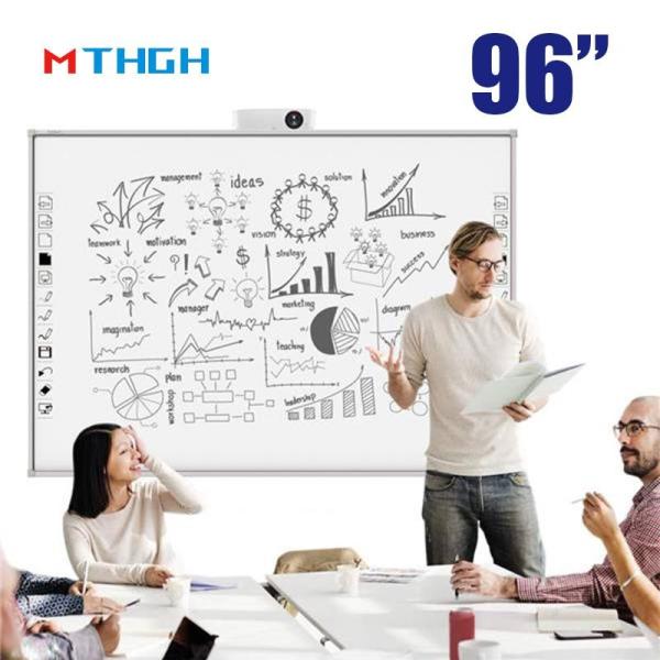 96 Inch Smart Interactive Whiteboard with 10 Point Touch and Tempered Glass Surface for Education and Conference