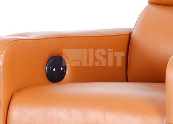 High Density Foam Theater Recliner Sofa PU Leather Furniture With Footpath Lights