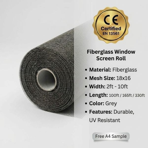 Heavy-Duty Fiberglass Window Mesh Screen Roll – Anti-Insect, Durable Netting, OEM Custom Sizes for Construction Use