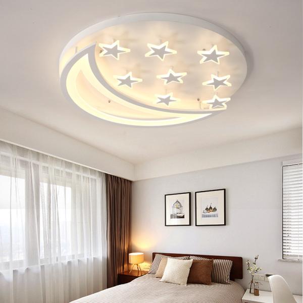 Modern lamp Star and Moon Children Kids Room Bedroom Living Room Chandelier Lighting (WH-MA-100)