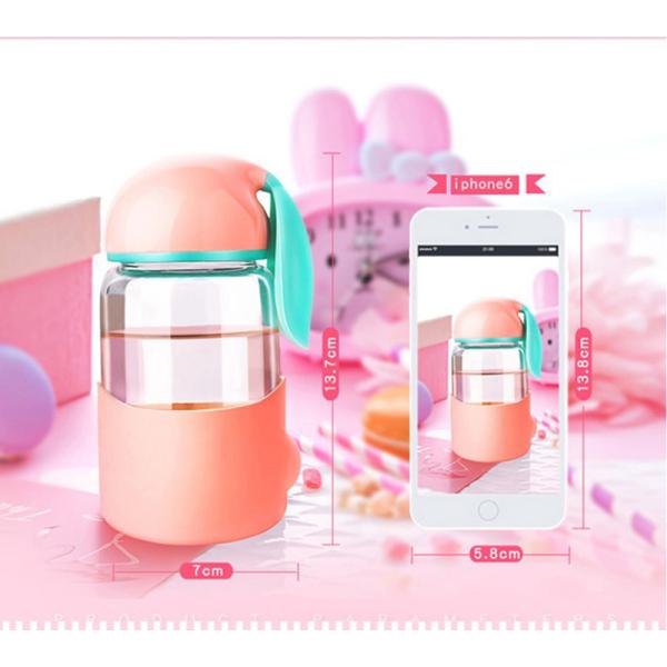 Water Glass Cup with Creative Cartoon Rabbit Design and Portable Leakproof Sealed Design