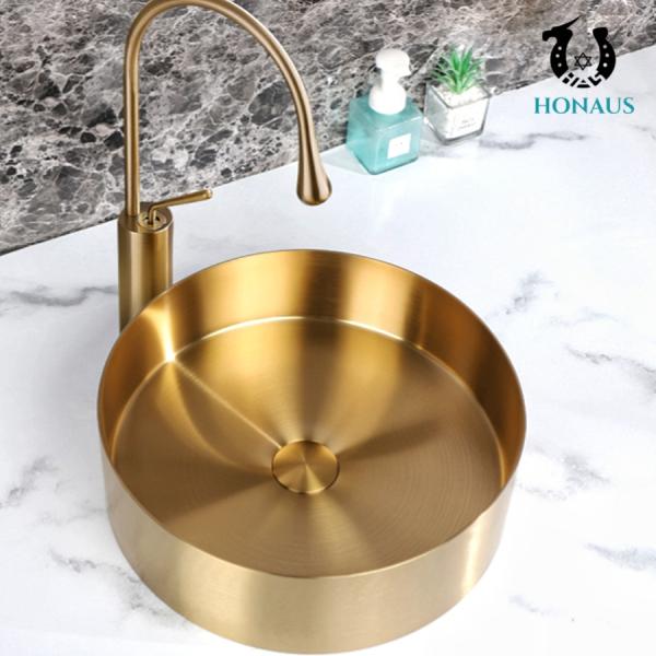 Hotel Multiple Colors SUS304 Above Counter Wash Basin 400mm Countertop Basin