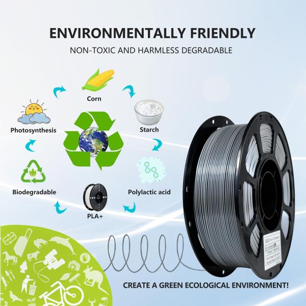 3D Printing Filament PLA+ Dual Color Black Silver Filament  1.75mm FDM Forming Technology 3d Printed