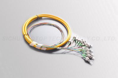 FC / APC Fiber Optic Pigtail 12 Colorful Bundle Insertion Loss ≤0.25dB