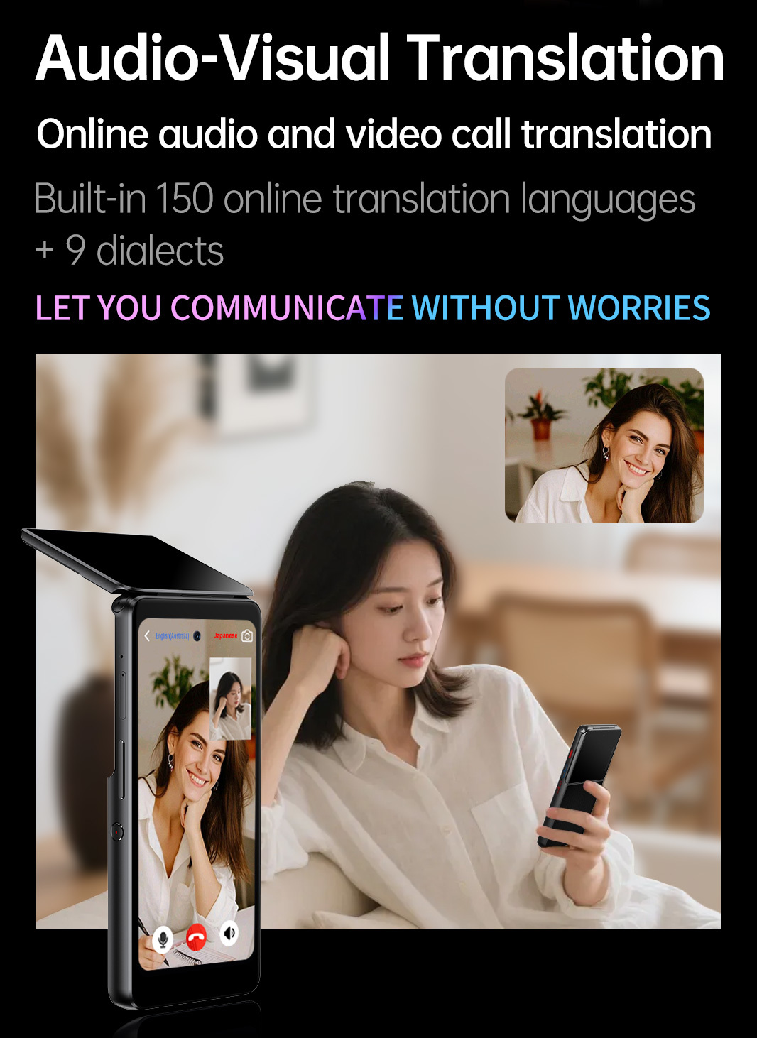 Portable Voice Language 4G Simcard Translator No WiFi Required Global 4G Roaming Translator