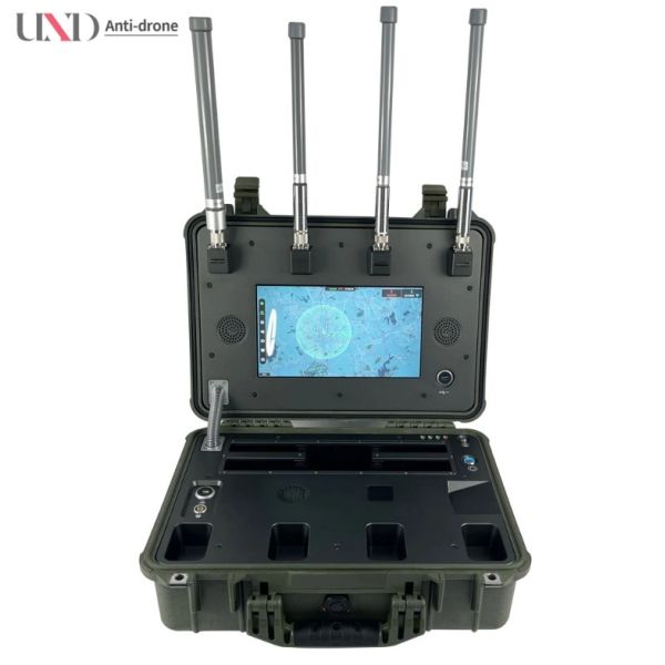 Full-Band Mobile Airspace Security Solution Handheld Drone Detector 0~5km Range >30 Drones Tracking 30MHz~6GHz Frequency 