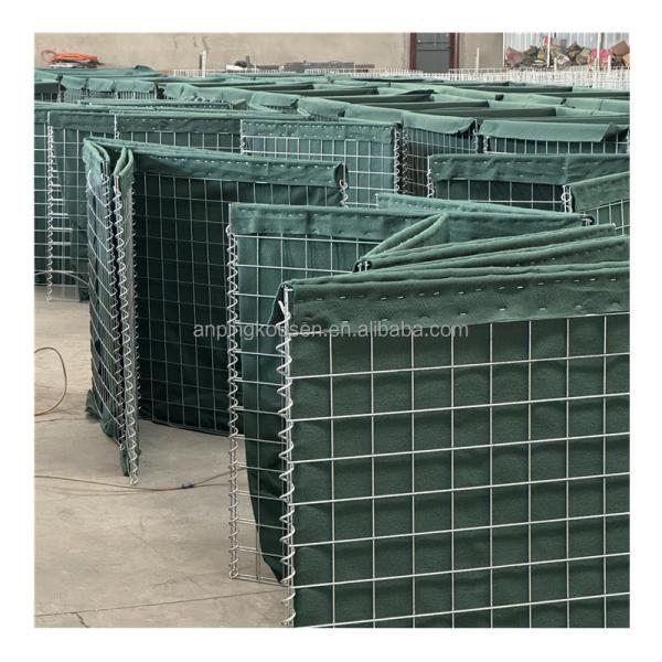 Galvanized Iron Wire 2x2x1 Green Defence Sand Wall Barrier Bastion Security Bastion
