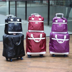 2025 Durable Waterproof Oxford Lightweight TSA Lock Spinner Luggage Set Unisex