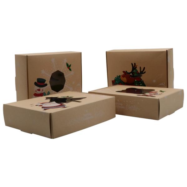 Customized Open Window Kraft Paper Christmas Cookies And Candy Packaging Boxes