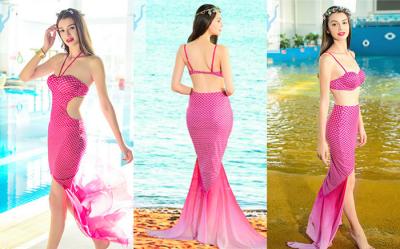 Women's Mermaid One Piece Swimsuit Polyester Material Custom Color / Size