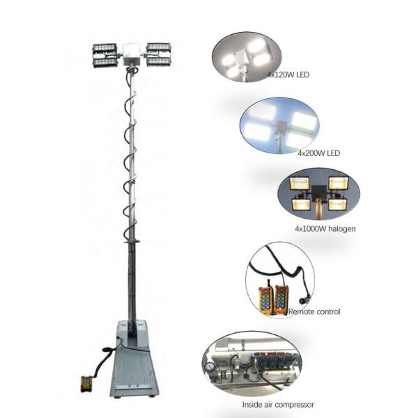 4.2m pneumatic telescopic mast light tower-roof top mounted-foldable-LED flood lights