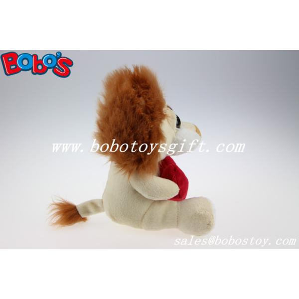 Small Size Stuffed Lion Animal With Big Eyes And Heart Pillow