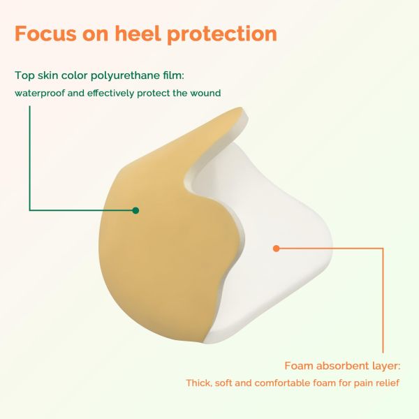 Self Adhesive Hydrophilic Heel Foam Dressing Pads For Foot Ulcers Pressure Sores