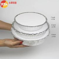 7 polegadas panelas de papel de alumínio com tampa bandejas redondas de papel de alumínio pizza panela de tarte com tampa clara