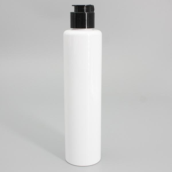 200ml Round Plastic Lotion Bottle White Clear Flip Cap