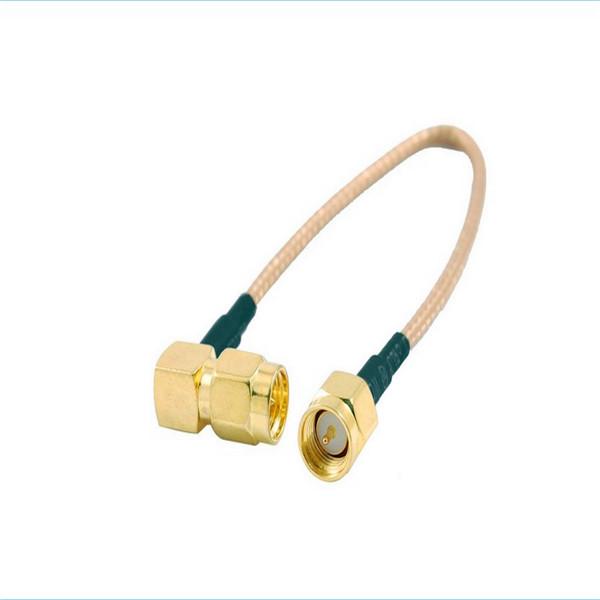 6inch SMA Male to SMA Right Angle Male Plug Jumper Pigtail Cable RG316