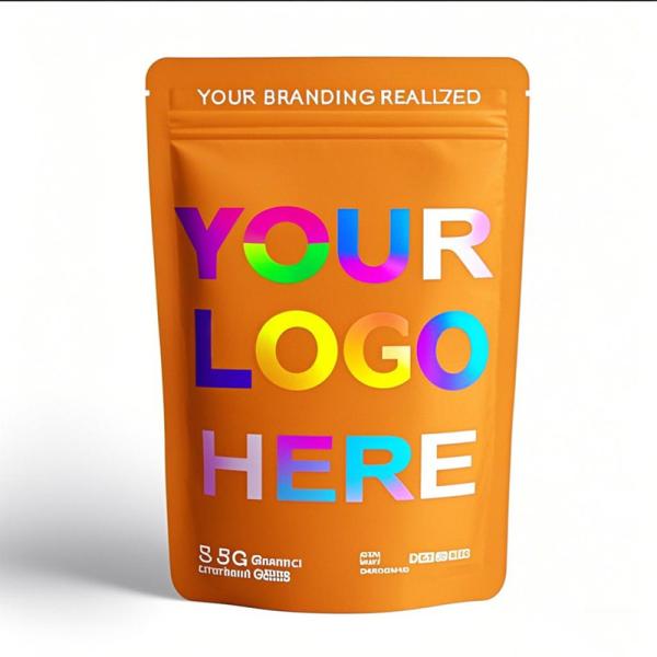 Custom 35g Smell Proof Mylar Bags - 14g Food Grade Resealable Ziplock Pouches For Childproof Packaging