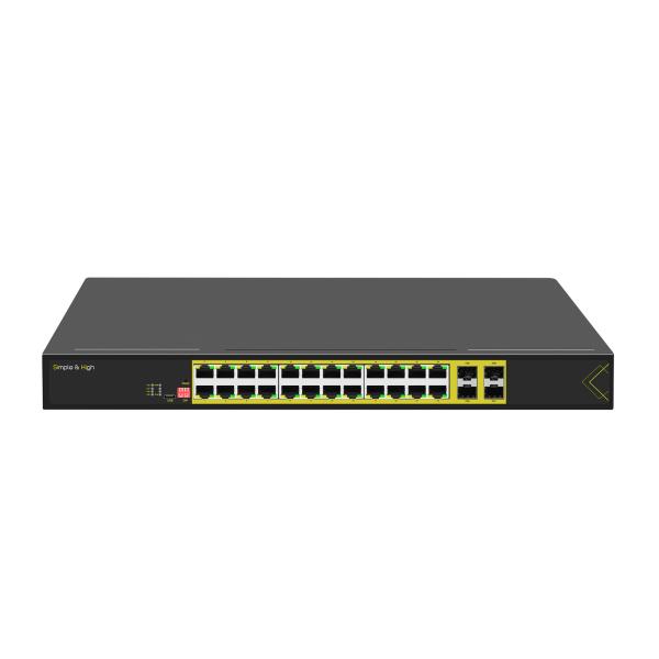 24ポートPoE+ギガビットスイッチ+4SFP - 802.3at L2+ リモートサイトのための管理ラックマウント