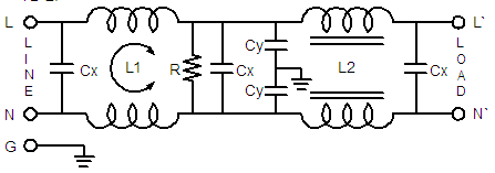 Низкопроходный шумовой фильтр UL 94V-0 500VDC 250VAC электронный