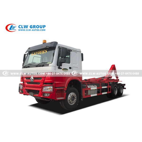 Sinotruk HOWO RHD 6x4 25-Ton Hydraulic Hook Lift Truck with Weichai 400HP Engine and RHD HW76 Cabin
