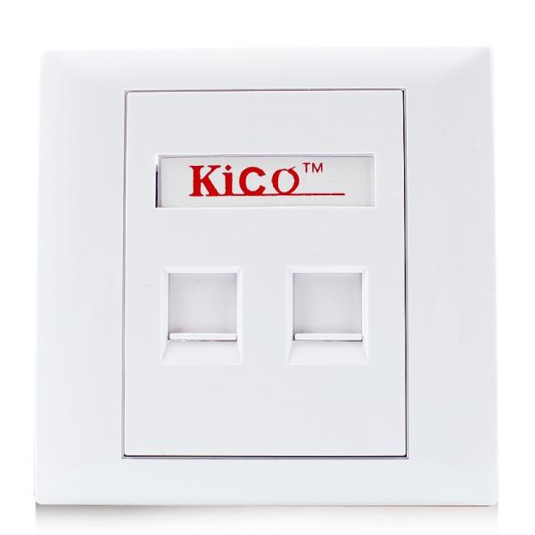 Kico Hot Sale cat6 cat5 cat7 RJ11 RJ45 2 Port Type 86*86 Networking Faceplate Outlet Socket Keystone Jack Plate Panel Factory
