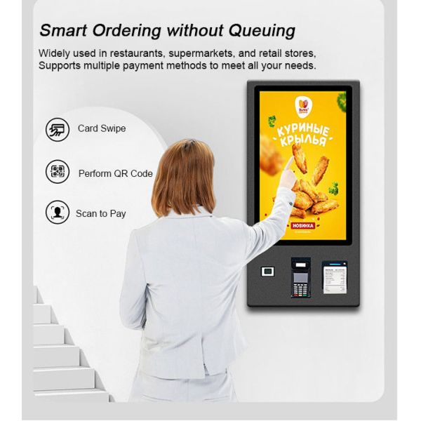 32 Inch 24 Inch Interactive Fast Food Self Service with Gamification Features for Enhanced Customer Engagement