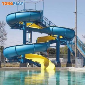 Fiberglass Steel Metal Spiral Water Slide with Max Capacity >500kg and Customized Color for Water Parks