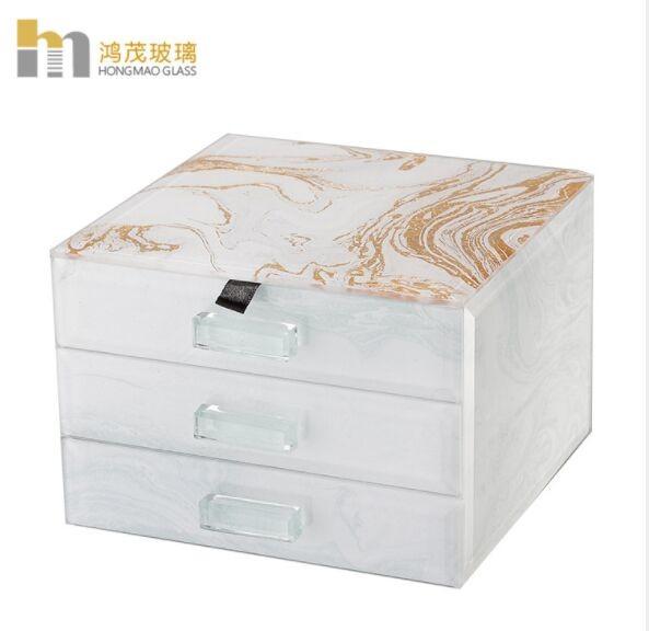 Anti Scratch Jewelry Organizer Box / Glass Jewelry Box For Necklaces