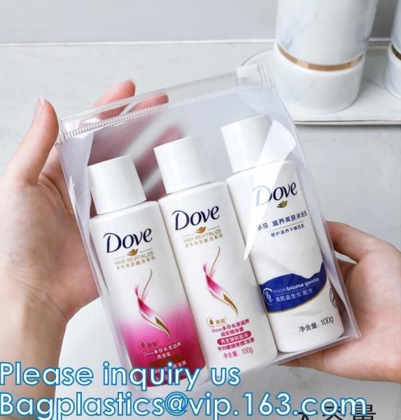 Portable Daily Personalized Design Transparent Pvc Zipper Pouch Bags Leather Clutch Cosmetic Bag