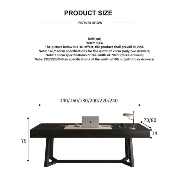 Modern Black Y Legs Solid Wood Office Desk For Star Hotel Rooms