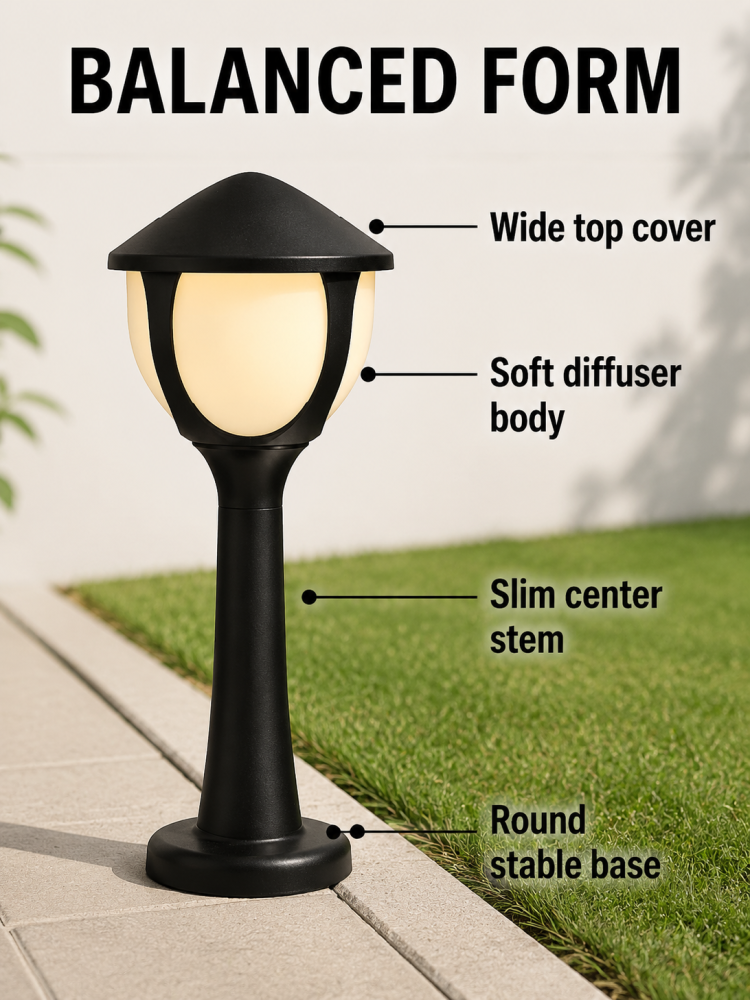 Outdoor LED Garden Lights 12W IP65 Garden Post Lamp CCT 2700K-6500K for Landscape Lighting