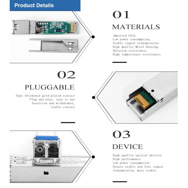 1310nm 10g Sfp+ Lr SMF S Class Low EMI IEC-60825 compliant For FTTO Network