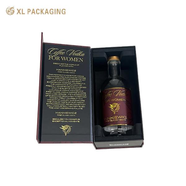 XL Packaging Custom Packaging Box Factory Custom Wine Paper Box Gold Foil Magnetic Closure Wine Boxes Single Champagne Glass Wine Bottle Gift Box Packaging