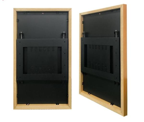 UHD 4K 49 50inch wood LCD photo frame NFT Video loop player display with WIFI Android OS for advertising signage totem gallery