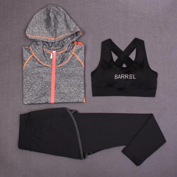 CPG Global High Quality  Breathable 3 Pieces Sets Long Sleeves Gym Running Racerback Sports Bra with Yoga Pants T1019