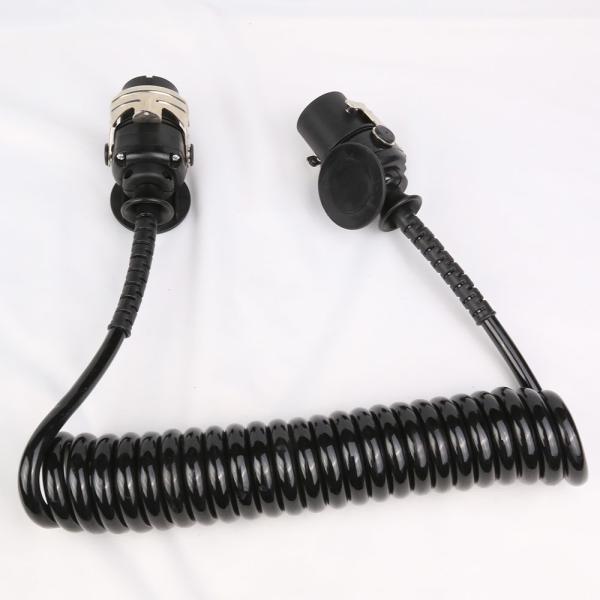 24v 7 Pole Trailer Cable EBS Curly Cord Cable With Nylon Plug 30T Max Payload