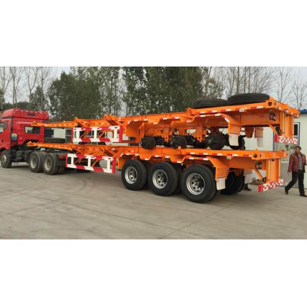 40 Foot High Flat Bed Semi Trailer With 3 Axles For Carry Container Or Cement Bags